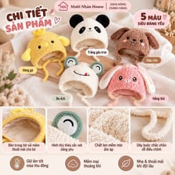 Mũ Len Thú Cưng Dễ Thương Cho Bé Sơ Sinh – 5 Màu Ngọt Ngào 🎀🎀FREESHIP🎀🎀 2