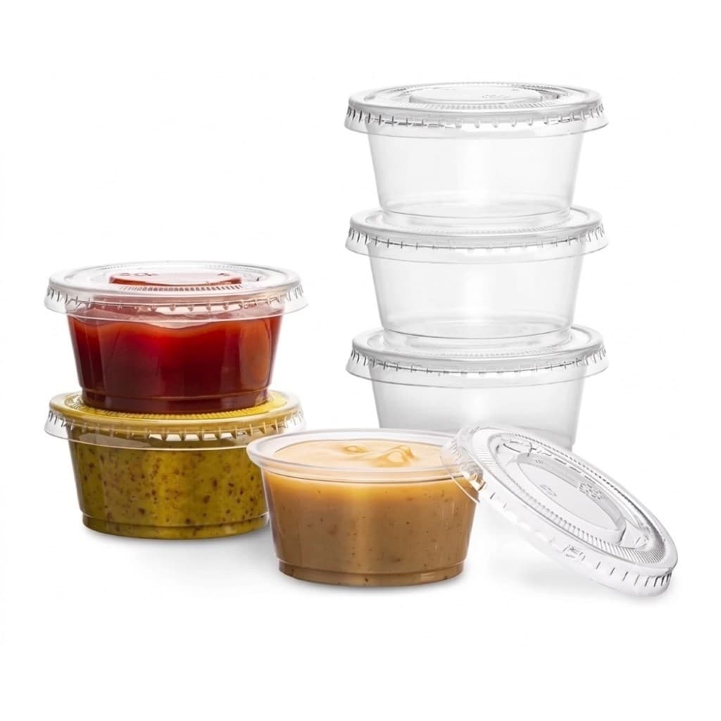 combo 1-5 dây hộp đựng nước chấm 100 hũ -60ml 20oz có nắp cốc đựng nước chấm, tương ớt giá sỉ, dùng 1 lần tiện lợi