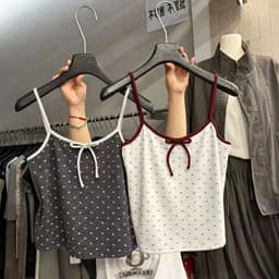 (Chic Seoul) Set áo len cardigan bi phối nơ nhỏ 2 màu xám trắng và đỏ đun kem phong cách Nertro HQ (ảnh thật 2 ảnh cuối) 5