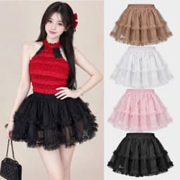 Chân váy lưới xoè nhiều tầng nhiều lớp xếp ly cạp chun co giản phồng bồng bềnh cuốn hút BYN BYN VL355 1