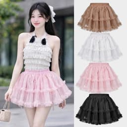 Chân váy lưới xoè nhiều tầng nhiều lớp xếp ly cạp chun co giản phồng bồng bềnh cuốn hút BYN BYN VL355 3
