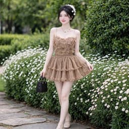 Chân váy lưới xoè phồng công chúa hoạ tiết trơn xinh basic dễ mặc phối đồ dạo phố BYN BYN VL355 4