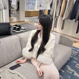 Áo Lông Trắng Tiểu Thư Sang Chảnh Tỷ Tỷ Trung , Cá Tính 2