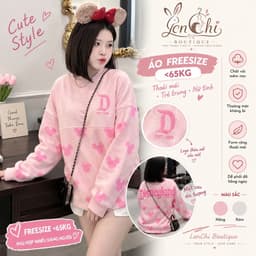 Áo Nỉ Nữ  Họa Tiết Mickey Dập Nổi Dễ Thương Áo Sweater Form Rộng Unisex Thu Đông 1
