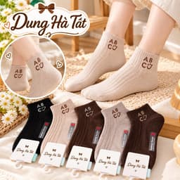 Tất Nữ Cổ Ngắn Chất Cotton Mềm Mại Êm Chân Màu sang chảnh (Dâu A88) 8