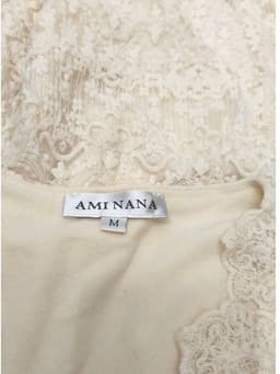 [2hand] Đầm ren kem be cúc ngọc lót nỉ lông dáng đuôi cá size M 3
