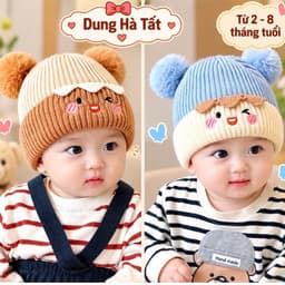 Mũ Len Quả Bông Ngộ Nghĩnh Đáng Yêu Cho Bé Từ 2-8 tháng 7