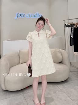 <Đầm bầu Quynhanhhouse> (NH CLOTHING) Váy tuyết mưa đính hoa H007 sm 5