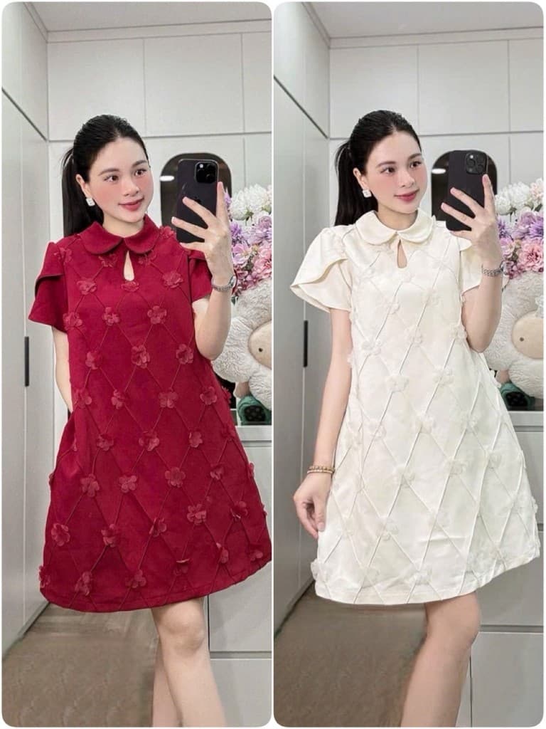 <Đầm bầu Quynhanhhouse> (NH CLOTHING) Váy tuyết mưa đính hoa H007 sm