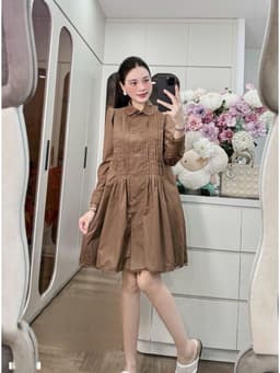<Đầm bầu Quynhanhhouse> (NH CLOTHING) Váy thô pha ren M12003 sm 4