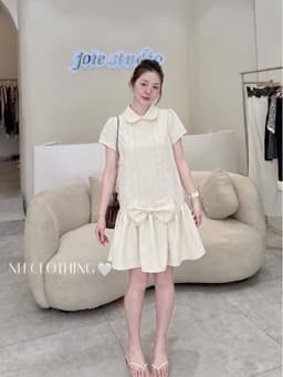 <Đầm bầu Quynhanhhouse> (NH CLOTHING) Váy tuyết mưa nơ đá H005 sm 5