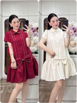 <Đầm bầu Quynhanhhouse> (NH CLOTHING) Váy tuyết mưa nơ đá H005 sm 1
