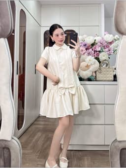 <Đầm bầu Quynhanhhouse> (NH CLOTHING) Váy tuyết mưa nơ đá H005 sm 3