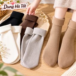 Tất Lót Lông Nữ  Dày Dặn Ấm Áp Set 5 Đôi /10 Đôi 3