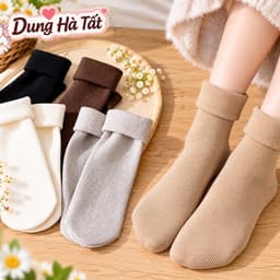Tất Lót Lông Nữ  Dày Dặn Ấm Áp Set 5 Đôi /10 Đôi 5