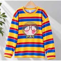 Áo Thun Nữ Tay Dài Kẻ Sọc Ngang In Hình Hoạt Hình Dễ Thương Freesize <65kg – Yenchiboutique 6