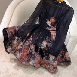 [NEW ARRIVALS QC] Váy Hoa Zmm Ver 2026 - Đầm Tơ Xước Hoa Vintage Cổ Tàu Tay Voan Kèm Lót 2 Dây 2