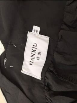 [2hand] Đầm tafta đen tay bồng hở lưng dây ngọc nơ sau size S M nhỏ 5