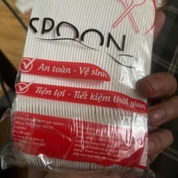 Combo 10 bịch thìa nhựa trắng cao cấp dùng 1 lần dùng cho quán cơm quán chè trà sữa 4