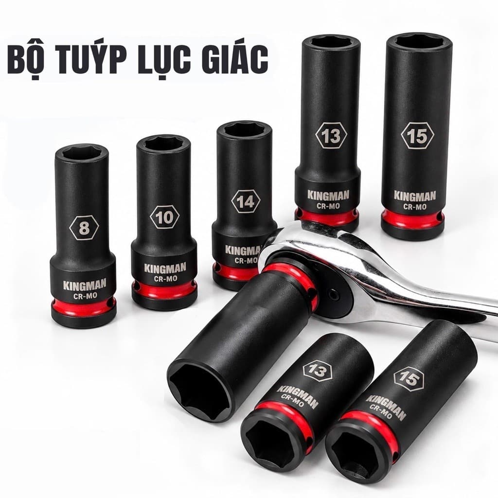 Đầu Tuýp 78mm 1/2 KINGMAN Thép CR-MO Đầu Khẩu Dài Chuyên Nghiệp K414