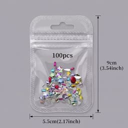 100 Viên Đá Nail Mini Mix Màu Nhiều Hình Trang Trí Nail Đa Sắc. 6