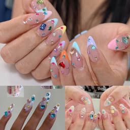 100 Viên Đá Nail Mini Mix Màu Nhiều Hình Trang Trí Nail Đa Sắc. 1