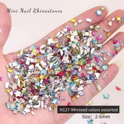 100 Viên Đá Nail Mini Mix Màu Nhiều Hình Trang Trí Nail Đa Sắc. 3