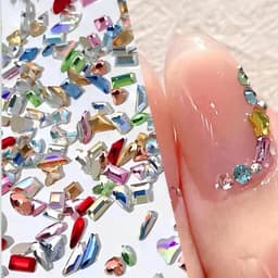 100 Viên Đá Nail Mini Mix Màu Nhiều Hình Trang Trí Nail Đa Sắc. 5