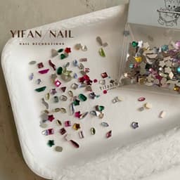 100 Viên Đá Nail Mini Mix Màu Nhiều Hình Trang Trí Nail Đa Sắc. 9