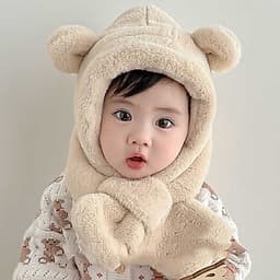 Mũ Trẻ Em Lông Xù Hình Gấu Shushi Liền Khăn Quàng – Mũ Giữ Ấm Mùa Đông Cho Bé 1–5 Tuổi, Chất Lông Mềm Dày, Nhiều Màu Dễ 2