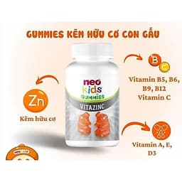 Neo Kids Gummies VitaZinC (lọ 60 viên) kẹo dẻo ,bổ sung kẽm hữu cơ và vitamin cho bé khoẻ mạnh> BUN BUN SHOP 3