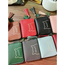 ví đựng tiền nữ,Ví mini cầm tay "Mini Cat" nút tua rua (trung trang) QM-STORE 5