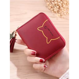 ví đựng tiền nữ,Ví mini cầm tay "Mini Cat" nút tua rua (trung trang) QM-STORE 6