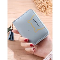 ví đựng tiền nữ,Ví mini cầm tay "Mini Cat" nút tua rua (trung trang) QM-STORE 8