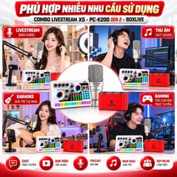 Combo Livestream X5 PC-K200 Gen 2 BoxLive LT12 Pro Gen 2 – Micro Thu Âm, Sound Card, Bộ Livestream Karaoke Hát Cover 3