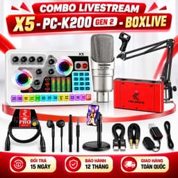 Combo Livestream X5 PC-K200 Gen 2 BoxLive LT12 Pro Gen 2 – Micro Thu Âm, Sound Card, Bộ Livestream Karaoke Hát Cover 1
