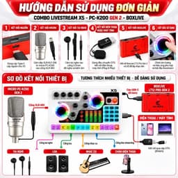 Combo Livestream X5 PC-K200 Gen 2 BoxLive LT12 Pro Gen 2 – Micro Thu Âm, Sound Card, Bộ Livestream Karaoke Hát Cover 4