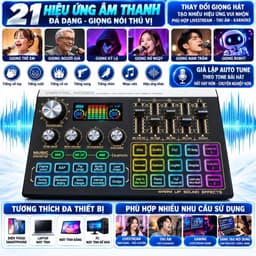Sound Card X9 Bluetooth Livestream Thu Âm Karaoke – Hỗ Trợ Mic 48V, 21 Hiệu Ứng Âm Thanh, Auto Tune, Pin 1500mAh 5