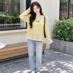 Áo thun nữ dài tay thu đông chất thun giấy xước mịn in chữ em bé đáng yêu BYN BYN TG EMBE33 6