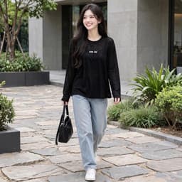 Áo thun nữ dài tay thu đông chất thun giấy xước mịn in chữ em bé đáng yêu BYN BYN TG EMBE33 9
