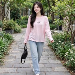 Áo thun giấy cổ tròn dài tay thu đông mềm mịn in chữ em bé xinh xinh BYN BYN TG EMBE33 3