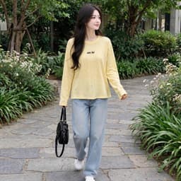 Áo thun giấy cổ tròn dài tay thu đông mềm mịn in chữ em bé xinh xinh BYN BYN TG EMBE33 7
