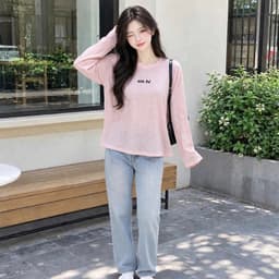 Áo thun giấy cổ tròn dài tay thu đông mềm mịn in chữ em bé xinh xinh BYN BYN TG EMBE33 2