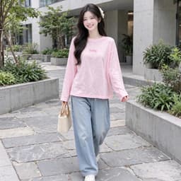 Áo thun nữ dài tay chất thun giấy xước mỏng mịn mát xu hướng năm nay in chữ baby hồng đáng yêu BYN BYN TG BABY22 2