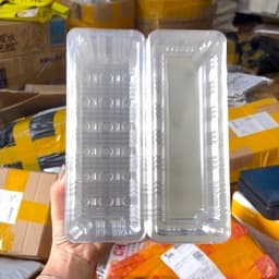 Combo 1000 Hộp Nhựa Trong Suốt Đựng Donut Shushi Bánh Ngọt Có Nút Khóa Dùng Một Lần 3