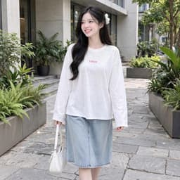 Áo thun giấy cổ tròn dài tay thu đông in chữ bé hồng đáng yêu chất thun giấy xước mỏng mềm Xinh đẹp BYN BYN TG BEE67 2