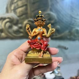 Tượng Phật Tứ Diện đạo Hindu bằng hợp kim đồng thau . vẽ chi tiết sống động, cao 10 cm 9