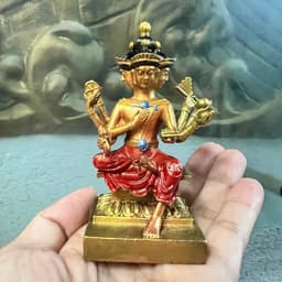 Tượng Phật Tứ Diện đạo Hindu bằng hợp kim đồng thau . vẽ chi tiết sống động, cao 10 cm 8