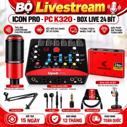 Bộ Livestream ICON Upod Pro + Micro PC-K320 + Box Live LT12 Pro Gen 2 24Bit, Combo Thu Âm Karaoke Livestream 1