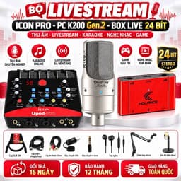 Bộ Livestream ICON Pro PC-K200 Gen 2 Kèm Box Live 24 Bit, Soundcard Thu Âm Karaoke Livestream 1